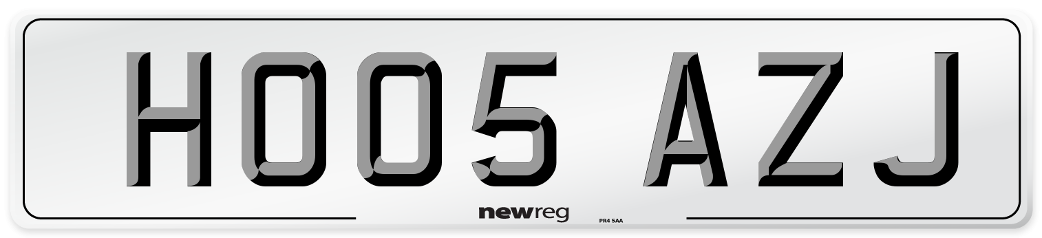 HO05 AZJ Number Plate from New Reg